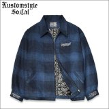 【送料無料】KustomStyle カスタムスタイル RESPECT&TRUST HW JACKET NAVY CHECK