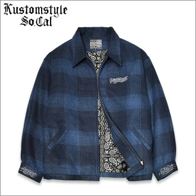 画像1: 【送料無料】KustomStyle カスタムスタイル RESPECT&TRUST HW JACKET NAVY CHECK