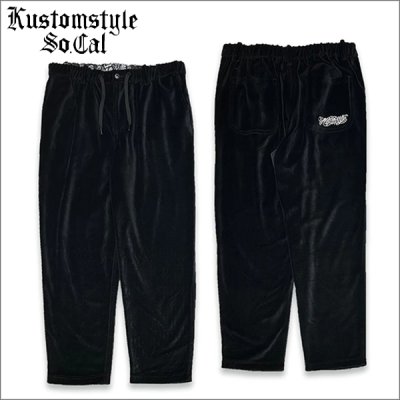 画像1: 【送料無料】KustomStyle カスタムスタイル RESPECT&TRUST VELOUR パンツ BLACK