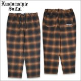 【送料無料】KustomStyle カスタムスタイル RESPECT&TRUST CHECK WOOL パンツ BROWN