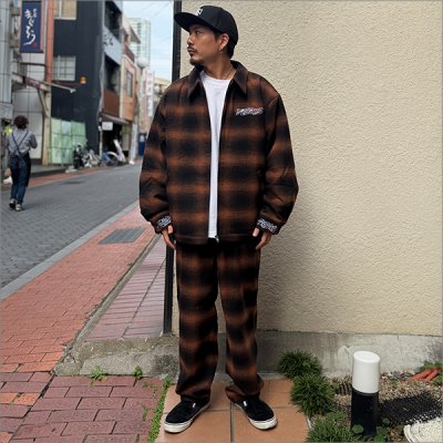 画像2: 【送料無料】KustomStyle カスタムスタイル RESPECT&TRUST CHECK WOOL パンツ BROWN