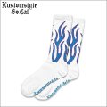 KustomStyle カスタムスタイル FLAMES SOCKS WHITE