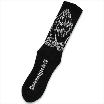 画像2: KustomStyle カスタムスタイル PRAYING HANDS SOCKS BLACK