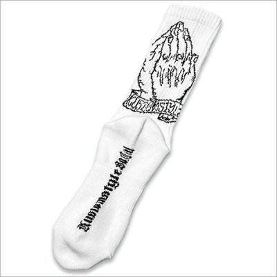 画像2: KustomStyle カスタムスタイル PRAYING HANDS SOCKS WHITE
