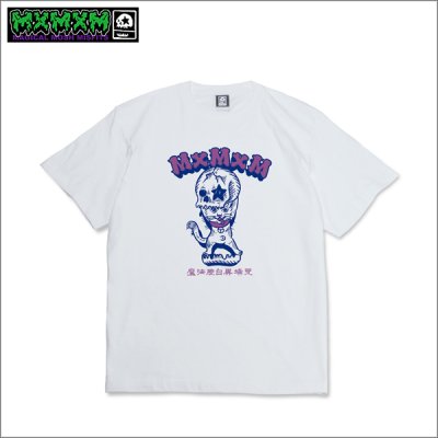 画像1: MxMxM マジカルモッシュミスフィッツ ねこどくろ Tシャツ WHITE