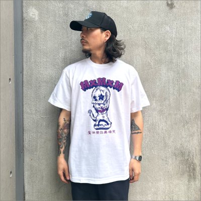 画像3: MxMxM マジカルモッシュミスフィッツ ねこどくろ Tシャツ WHITE