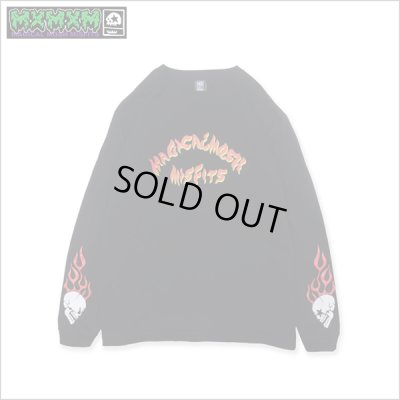 画像1: MxMxM マジカルモッシュミスフィッツ MxMxM FIRE L/S Tシャツ BLACK