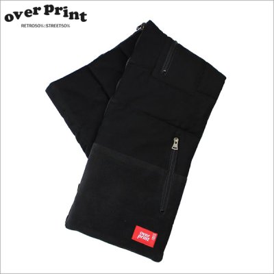 画像1: 【50％OFF】【送料無料】over print オーバープリント thick マフラー BLACK 