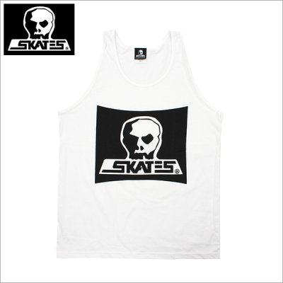 画像1: 【送料無料】SKULL SKATES スカルスケーツ BURBS SURF LOGO タンクトップ WHITE