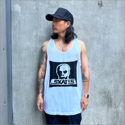 画像2: 【送料無料】SKULL SKATES スカルスケーツ BURBS SURF LOGO タンクトップ WHITE