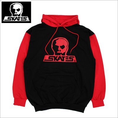 画像1: 【送料無料】SKULL SKATES スカルスケーツ ２トーン P/Oパーカー BLACK/RED