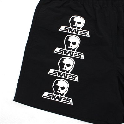 画像3: 【送料無料】SKULL SKATES スカルスケーツ ４ ロゴ ナイロンショーツ BLACK