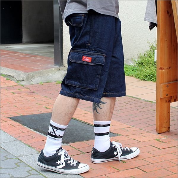 画像3: 【送料無料】COOKMAN クックマン Chef カーゴショーツ DENIM (3)