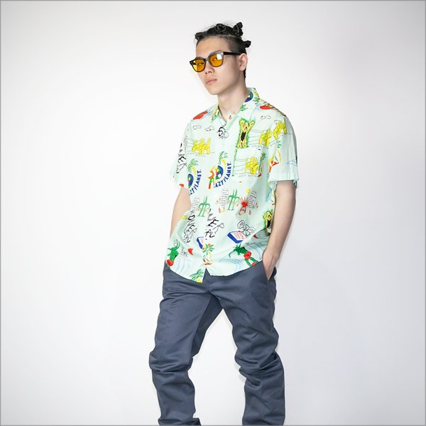 画像5: 【送料無料】Koner Gallery コーナーギャラリー TOMASON -MONSTER'S SUMMER- S/Sアロハシャツ MINT BLUE (5)