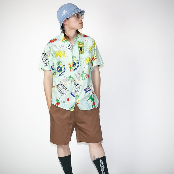 画像9: 【送料無料】Koner Gallery コーナーギャラリー TOMASON -MONSTER'S SUMMER- S/Sアロハシャツ MINT BLUE (9)