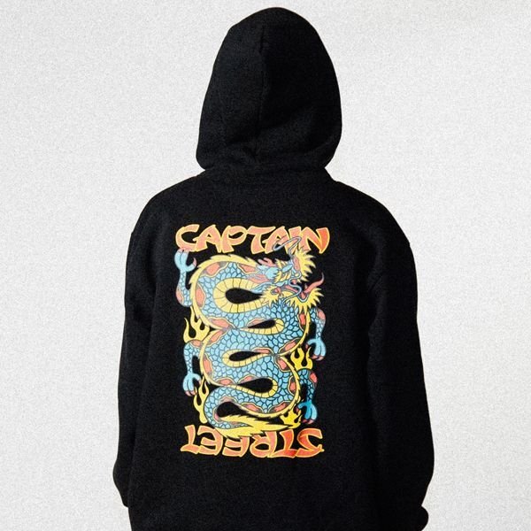 画像12: 【送料無料】CAPTAIN STREET TD P/Oパーカー BLACK キャプテンストリート (12)