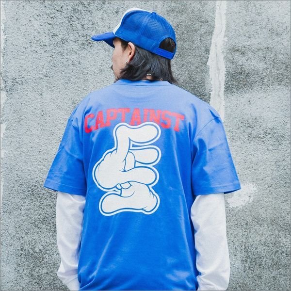 画像8: 【20%OFF】CAPTAIN STREET Hand Sign Tシャツ BLUE キャプテンストリート (8)