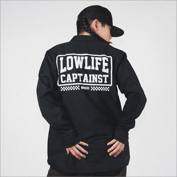 画像12: 【40%OFF】CAPTAIN STREET LOW LIFE L/S ワークシャツ BLACK キャプテンストリート (12)