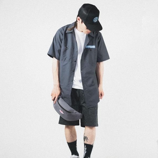 画像7: 【20%OFF】【送料無料】CAPTAIN STREET RS S/Sワークシャツ CHARCOAL キャプテンストリート (7)