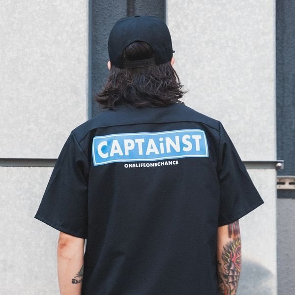 画像8: 【20%OFF】【送料無料】CAPTAIN STREET RS S/Sワークシャツ BLACK キャプテンストリート (8)