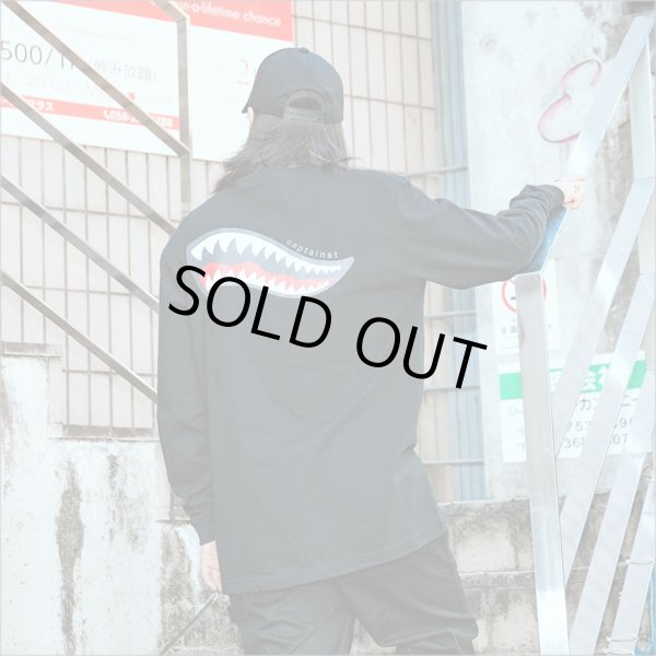 画像8: CAPTAIN STREET Shark Mouth L/S Tシャツ BLACK キャプテンストリート (8)