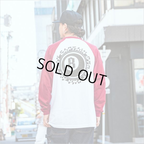 画像9: CAPTAIN STREET 8Ball Raglan L/S Tシャツ BURGUNDY キャプテンストリート (9)