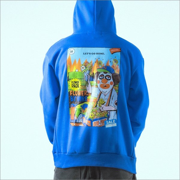 画像13: 【送料無料】Koner Gallery コーナーギャラリー TM PAINT -Flower seller in NY- P/Oパーカー BLUE (13)