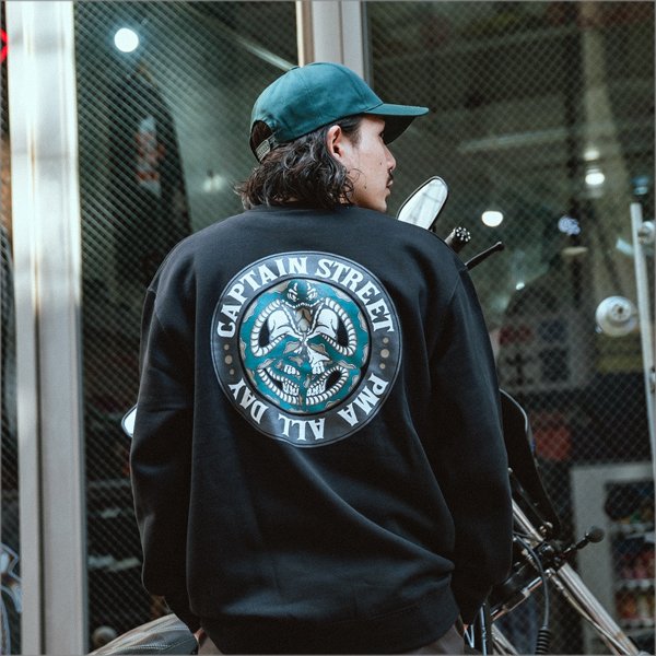 画像12: 【送料無料】CAPTAIN STREET Snake クルーネックスウェット BLACK キャプテンストリート (12)