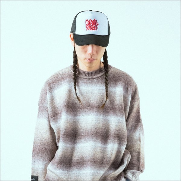 画像5: CAPTAIN STREET Tag メッシュキャップ BLACK/WHITE(赤刺繍) キャプテンストリート (5)