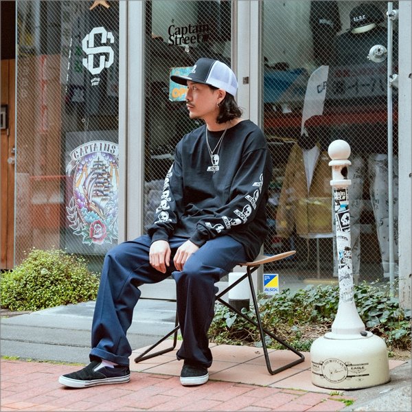 画像14: 【送料無料】SKULL SKATES スカルスケーツ Logo L/S Tee BLACK/WHITE (14)