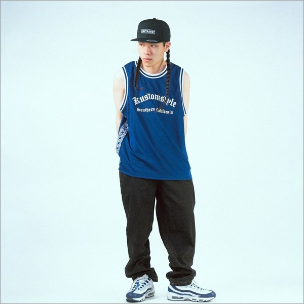 画像6: 【送料無料】KustomStyle カスタムスタイル GARDEN GROVEBASKET TANK JERSEY NAVY (6)