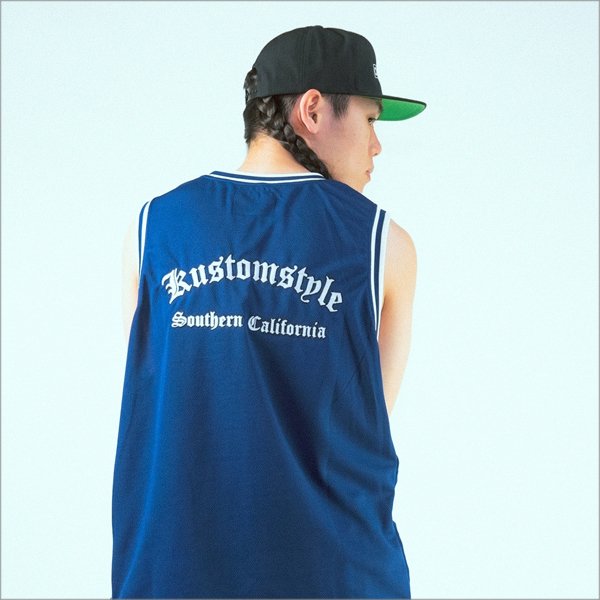画像7: 【送料無料】KustomStyle カスタムスタイル GARDEN GROVEBASKET TANK JERSEY NAVY (7)