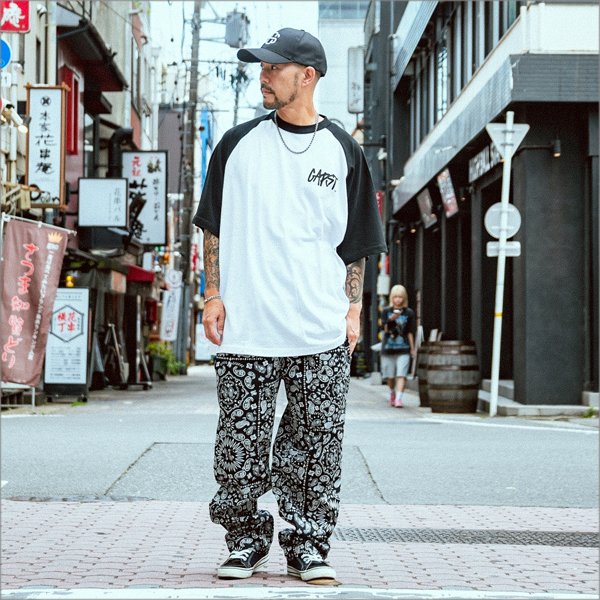画像9: CAPTAIN STREET CAPST Logo ラグランTシャツ BLACK/WHITE キャプテンストリート (9)