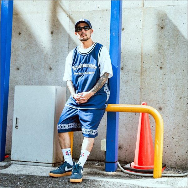 画像8: 【送料無料】KustomStyle カスタムスタイル GARDEN GROVEBASKET TANK JERSEY NAVY (8)