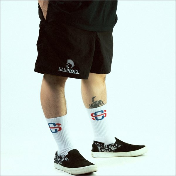 画像7: 【送料無料】SKULL SKATES スカルスケーツ HARDCOREロゴ ナイロンショーツ BLACK (7)