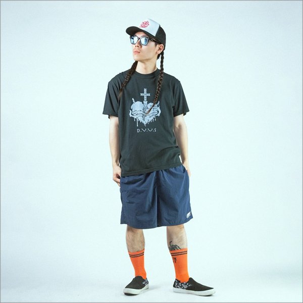 画像10: CAPTAIN STREET Tag メッシュキャップ BLACK/WHITE(赤刺繍) キャプテンストリート (10)