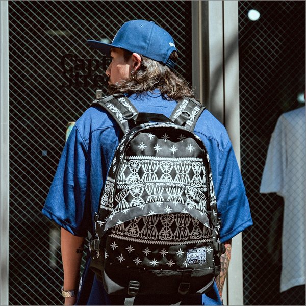 画像5: 【送料無料】KustomStyle カスタムスタイル BANDANA BACK PACK BLACK/WHITE (5)