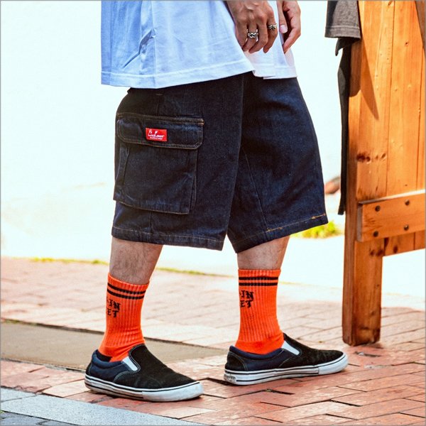 画像12: 【送料無料】COOKMAN クックマン Chef カーゴショーツ DENIM (12)