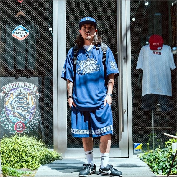 画像6: KustomStyle カスタムスタイル LA-BANDANA スナップバックCAP NAVY (6)