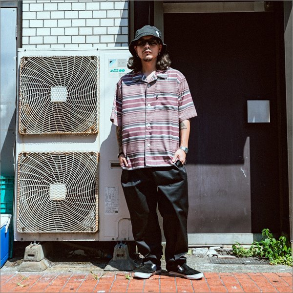 画像7: 【送料無料】BLUCO ブルコ POOLSIDE SHIRT S/S -Mexican- BURGUNDY (7)