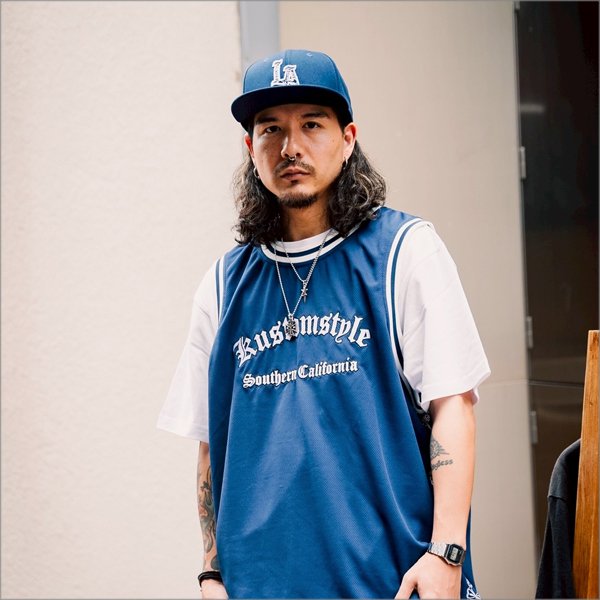 画像7: KustomStyle カスタムスタイル LA-BANDANA スナップバックCAP NAVY (7)