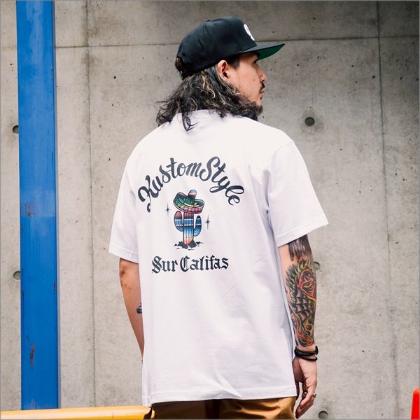 画像7: KustomStyle カスタムスタイル CACTUS SUR CALIFAS Tシャツ WHITE (7)