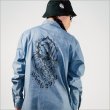 画像11: 【送料無料】KustomStyle カスタムスタイル PRAYING KATAKANA CHAMBRAY L/Sシャツ BLUE (11)
