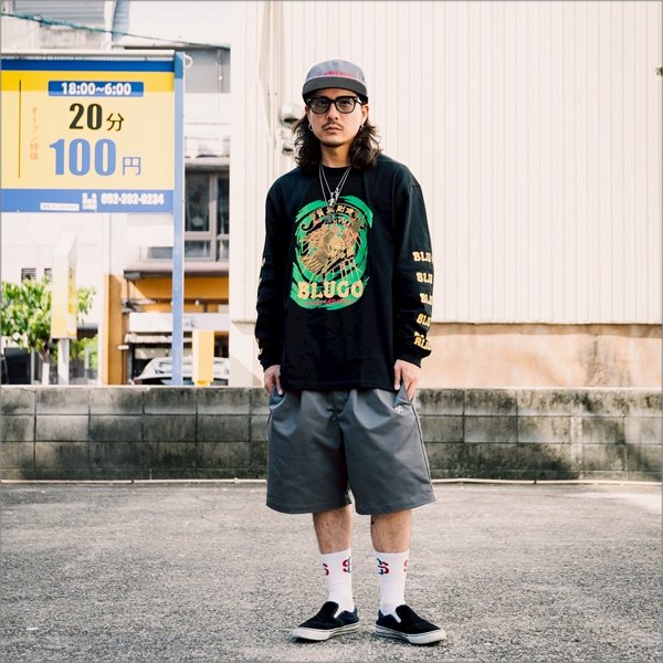 画像6: BLUCO ブルコ HEAVY DRY COTTON PRINT L/S TEE -Artwork by 遊鷹- BLACK (6)