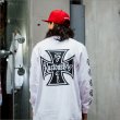 画像7: KustomStyle カスタムスタイル IRON CROSS L/S Tシャツ WHITE (7)