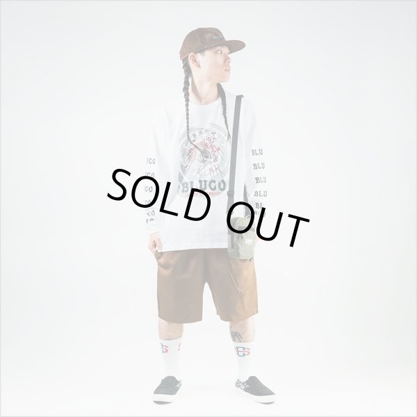 画像6: 【20％OFF】BLUCO ブルコ HEAVY DRY COTTON PRINT L/S TEE -Artwork by 遊鷹- WHITE (6)