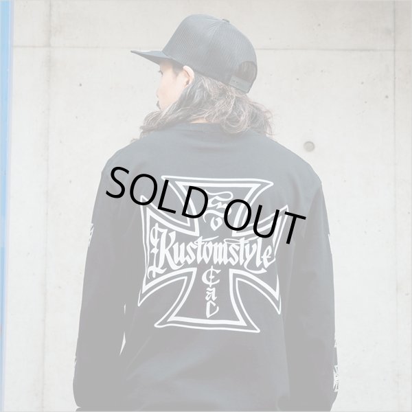 画像7: KustomStyle カスタムスタイル IRON CROSS L/S Tシャツ BLACK	 (7)