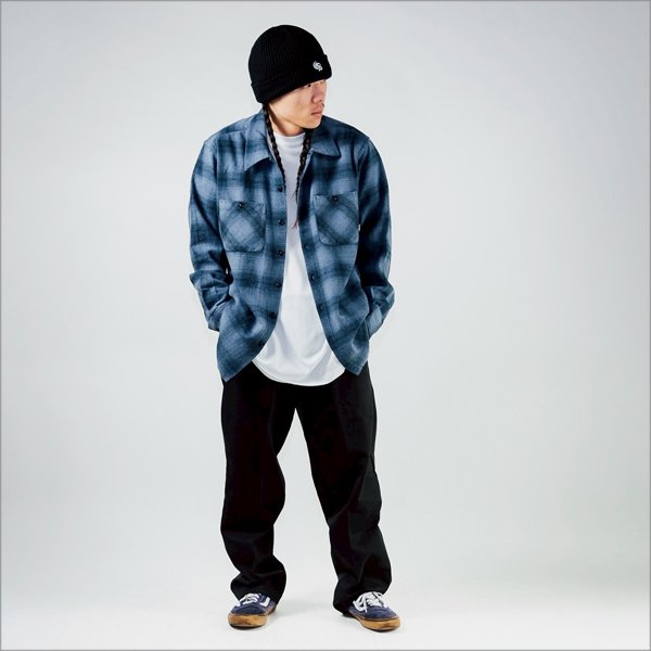 画像6: 【送料無料】BLUCO ブルコ OMBRE CHECK FLANNEL SHIRT NAVY (6)