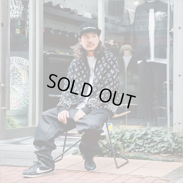 画像6: 【送料無料】COOKMAN クックマン Knitted Cardigan Bandanna Cross BLACK (6)