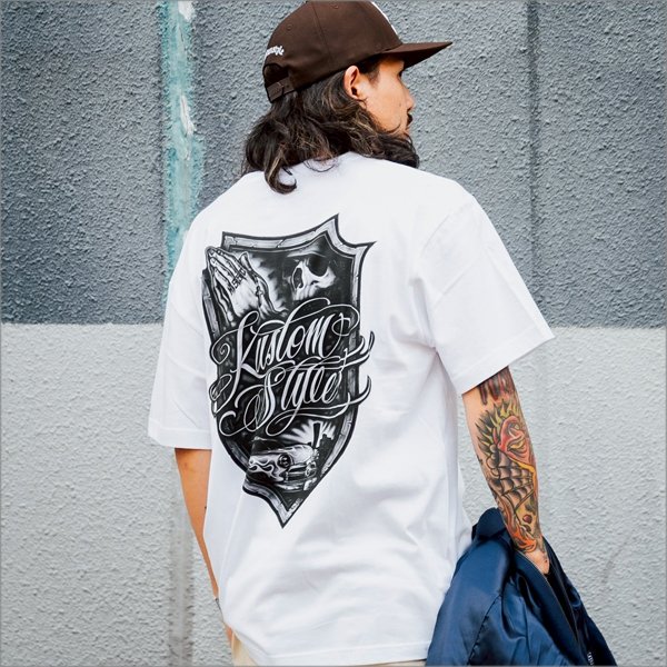 画像10: KustomStyle カスタムスタイル ESCUDO DE CEPILLO Tシャツ WHITE (10)